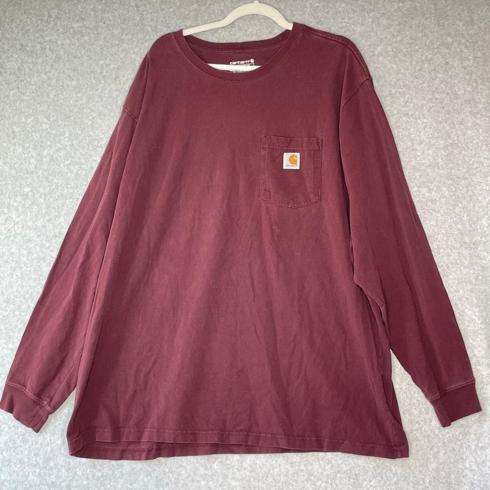 Carhartt Maroon Loose Fit Long Sleeve Shirt 2XL